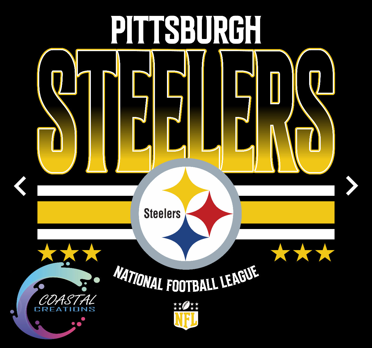 Striped Steelers-White DTF