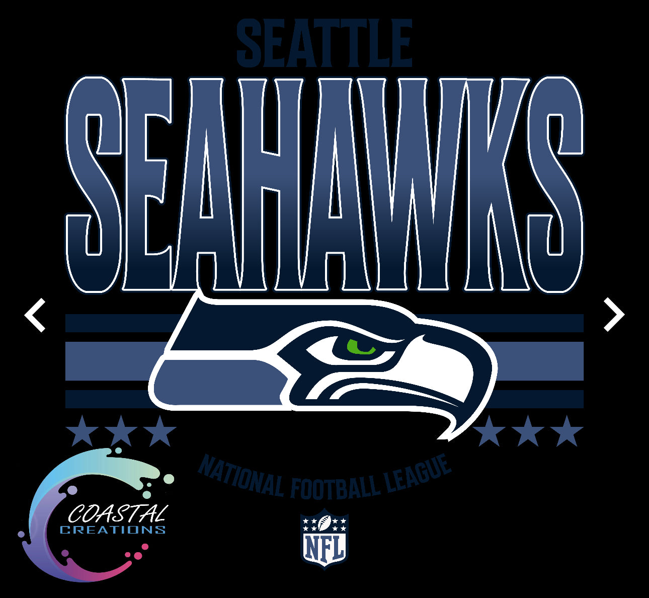 Striped Seahawks-Blue DTF