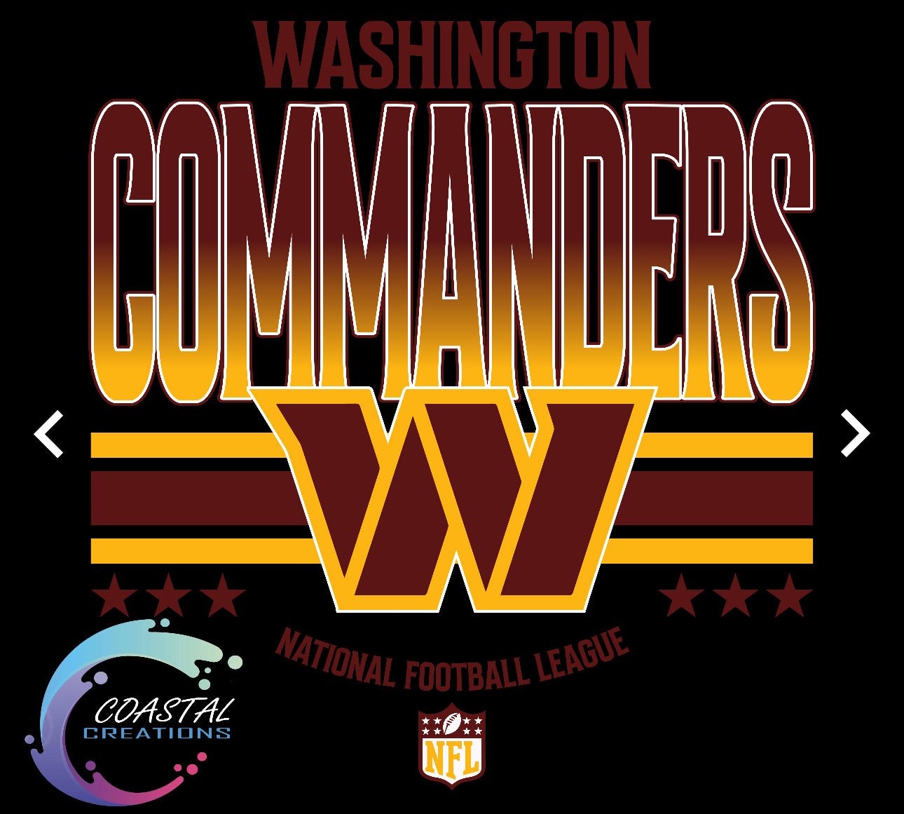 Striped Commanders -Maroon DTF