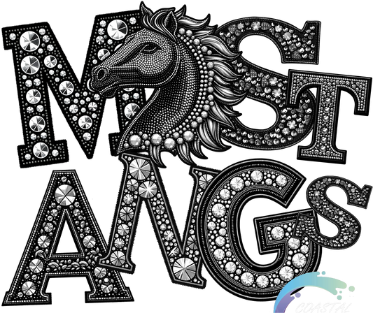 Mustangs Faux Rhinestone DTF