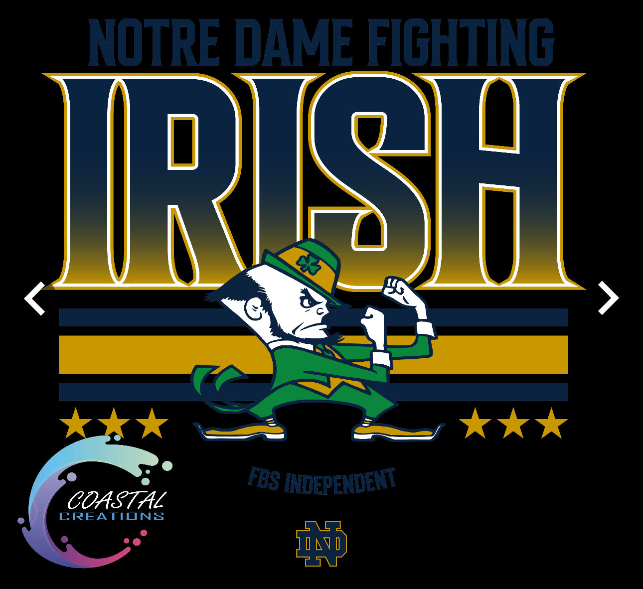 Striped Notre Dame-Blue DTF