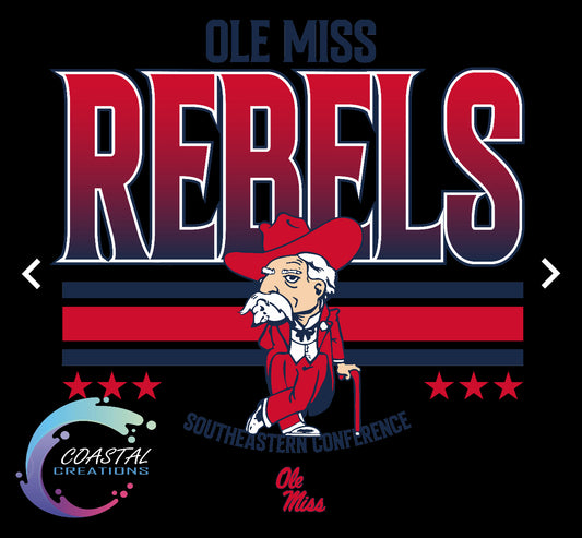 Striped Ole Miss-Navy DTF