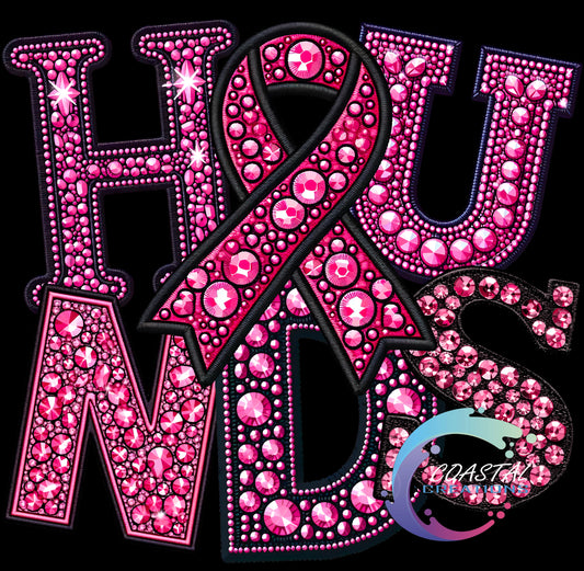 Hounds Rhinestone Pink Out-DTF