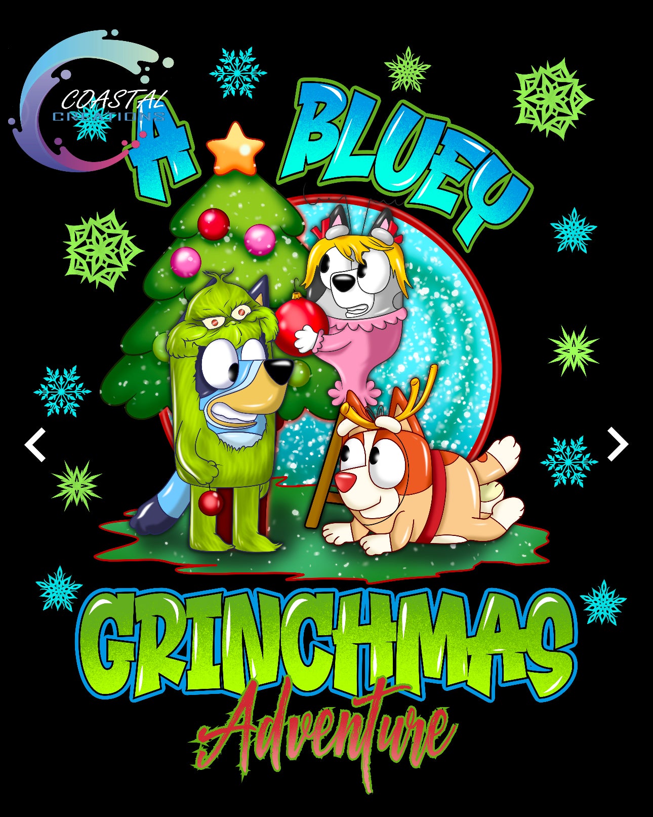 A Bluey Grinchmas DTF