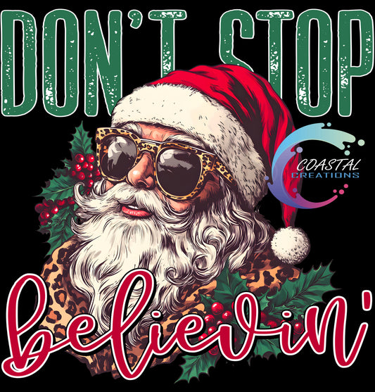 Don’t Stop Believin’ Santa DTF