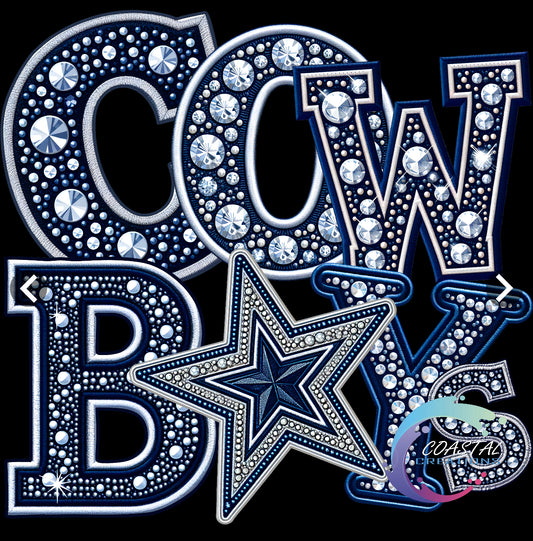 Cowboys Faux Rhinestone DTF